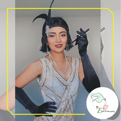 Roaring 1920's Great Gatsby Flapper / Breakfast at Tiffany - COMPLETE COSTUME SET