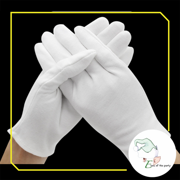 Soft White Cotton Gloves for Men and Women (1 pair)