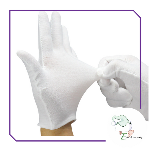 Soft White Cotton Gloves for Men and Women (1 pair)