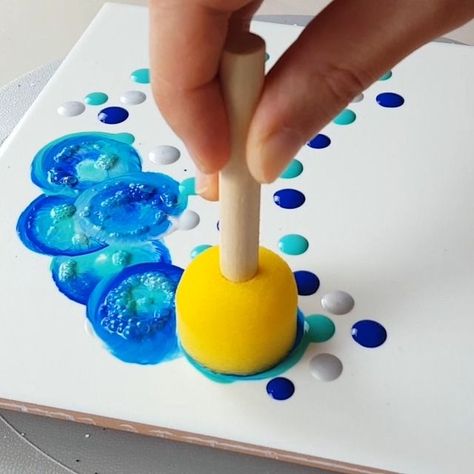 4pc set Round Sponge Brush