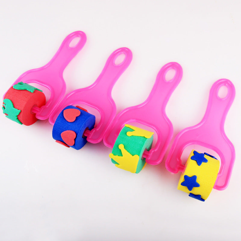 Textured EVA Sponge Foam Roller Brush for Kids Art and Crafts
