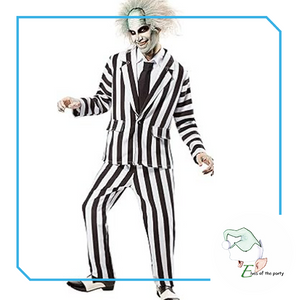 Beetlejuice Beetlejuice Black And White Striped Suit