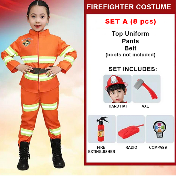 Fireman Firefighter Kids Costume Set