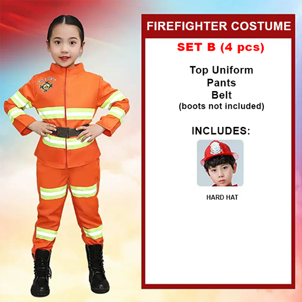 Fireman Firefighter Kids Costume Set