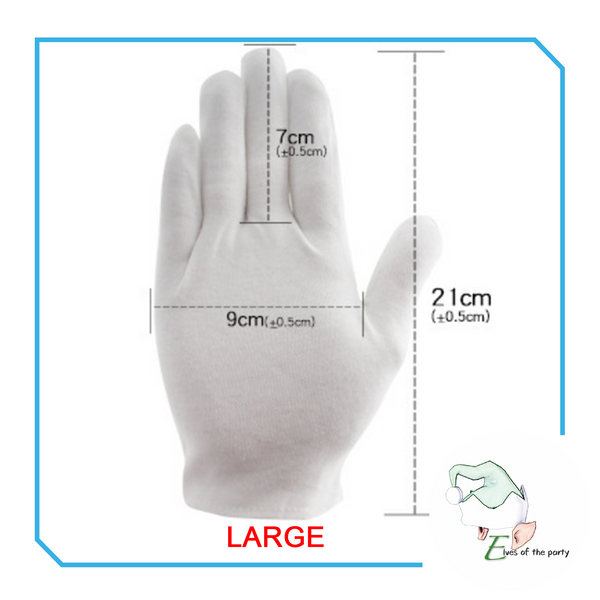 Soft White Cotton Gloves for Men and Women (1 pair)