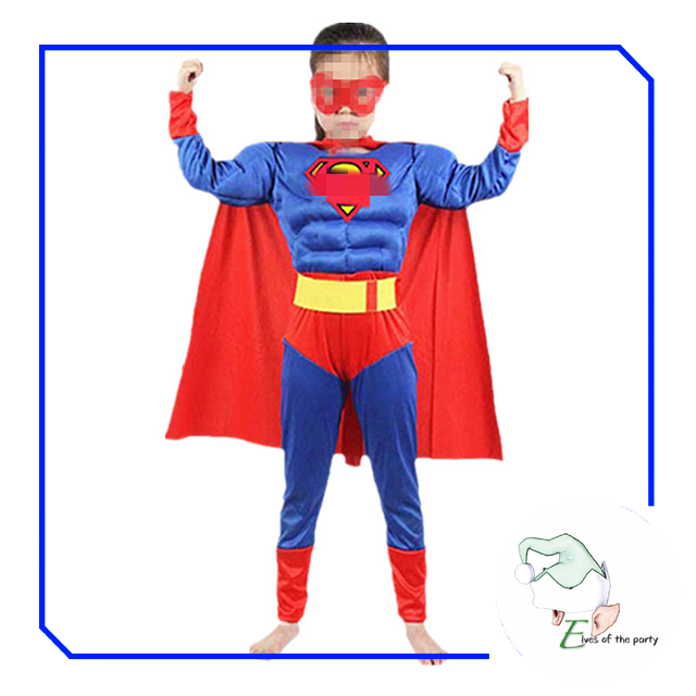 Superhero : Muscle Kids Costume - Spiderman, Iron Man, Superman, Wonder Woman, Wolverine