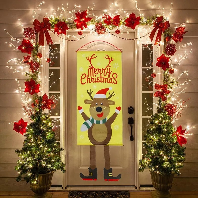 Christmas Decoration : Christmas Hanging Flag Banner for window or wall decorations