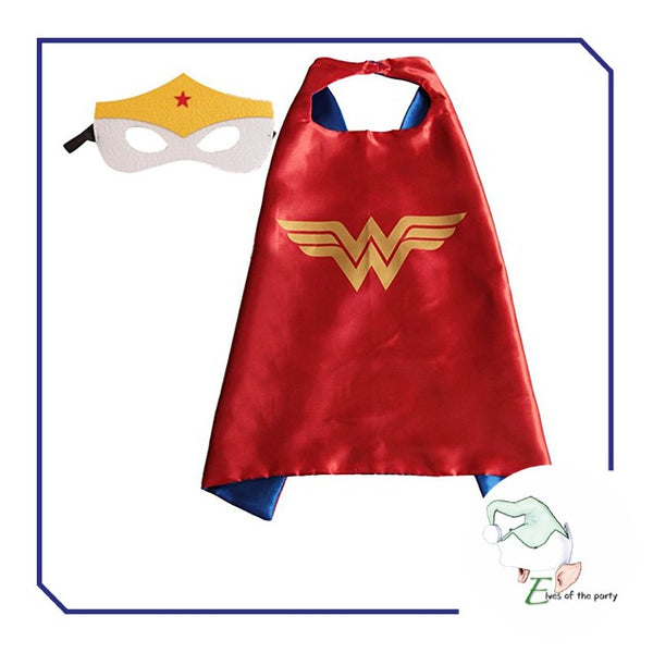 Mask and Cape Costume: Superhero Girl - Avengers / Anna + Elsa / Wonder Woman / Supergirl