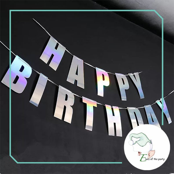 Iridescent Happy Birthday Banner