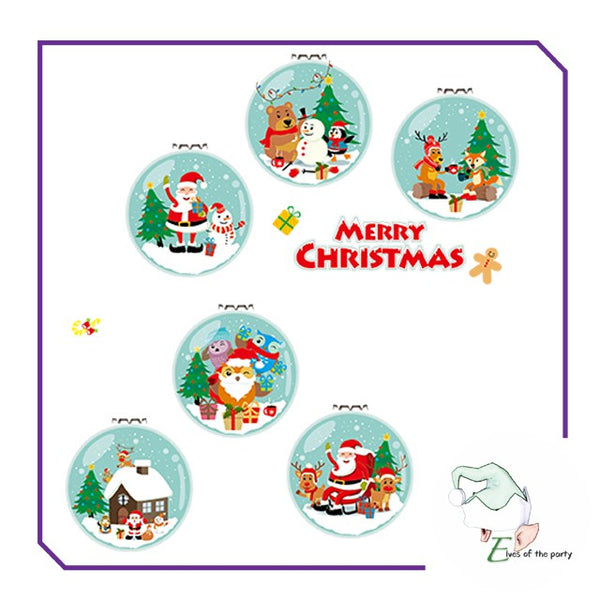 Decal Stickers : Christmas Snow Globes