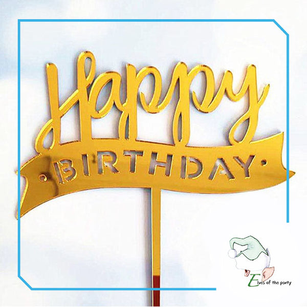 Acrylic Cake Topper : Happy Birthday