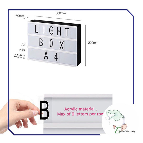 Rectangle / Heart Light Box with Letters