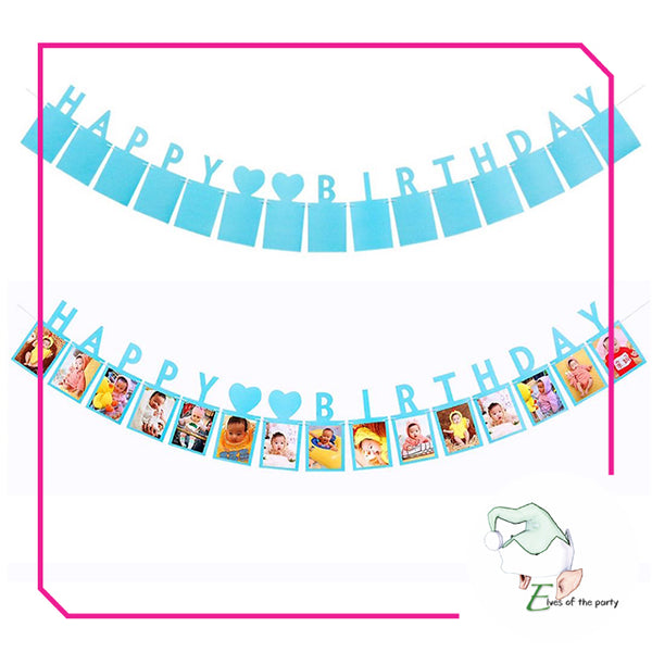 Happy Birthday / 1-12 Months Newborn Baby Record Photo Frame Banner