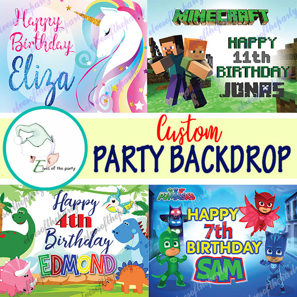 Custom Birthday Party Photo Backdrop - 3x4ft (90x120cm)