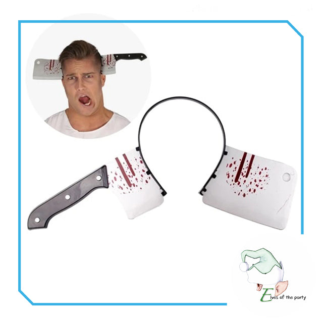 Bloody Butcher Knife, Saw and Scissors Halloween Costume Headband Accessory