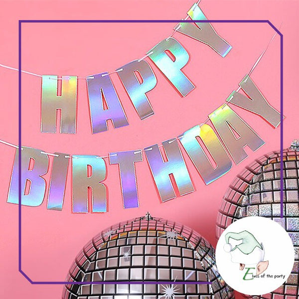 Iridescent Happy Birthday Banner