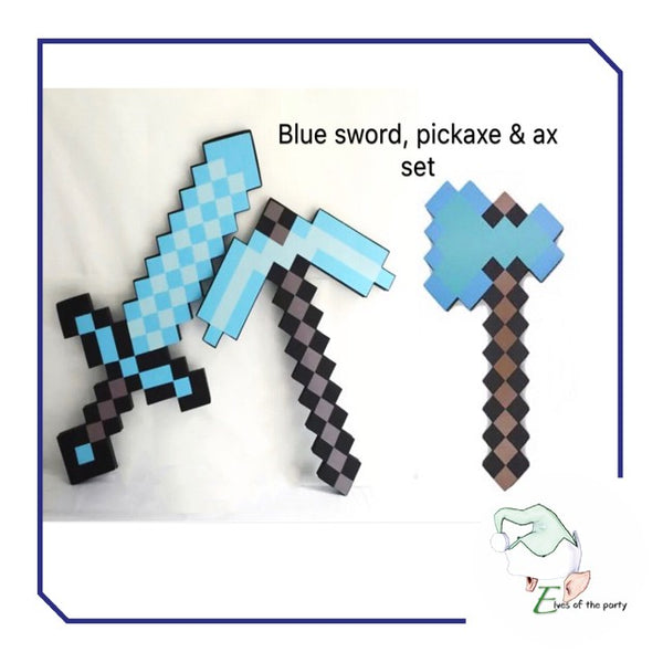 Minecraft Diamond Foam Swords, Pickaxes, Axe, Torch, Ore