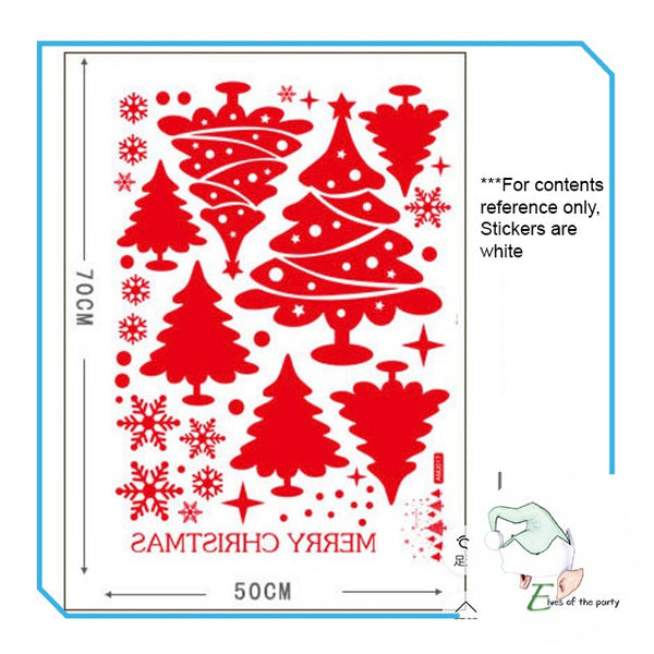 Decal Stickers : Christmas Tree and Snowflakes