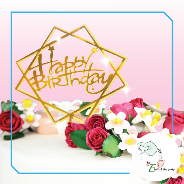 Acrylic Cake Topper : Happy Birthday