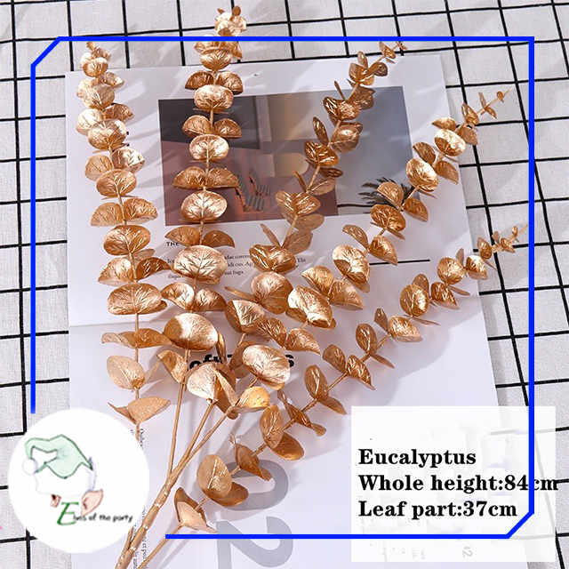 Artificial Leaves : Gold Holly Gingko Biloba Eucalyptus Leaf