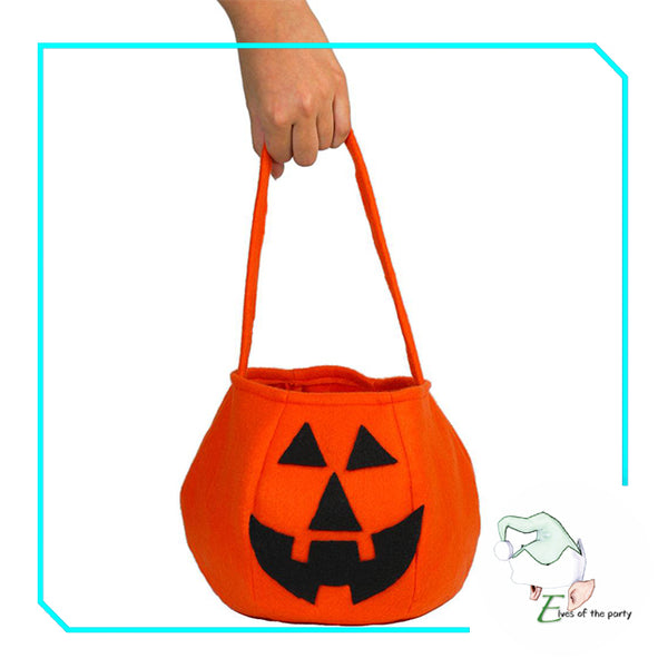 Halloween Pumpkin Trick or Treat Cloth Bucket