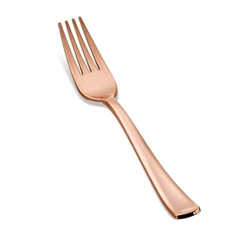 Elegant Gold / Rose Gold Rimmed Disposable Plates and Utensils