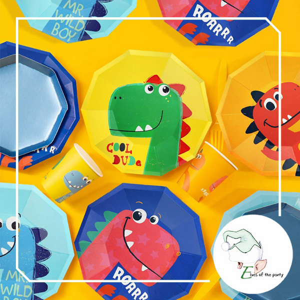 Dinosaur Party Paper Plates (9 inches), Set of 8