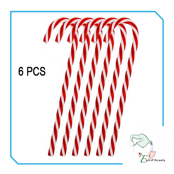 6pc Acrylic Candy Cane Christmas Tree Ornament