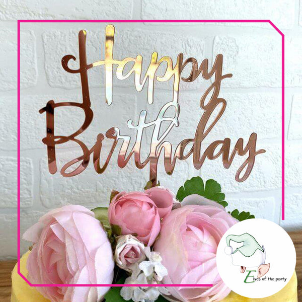 Acrylic Cake Topper : Happy Birthday