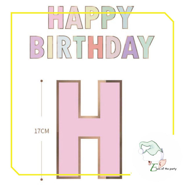 Pastel Colored Happy Birthday Banner