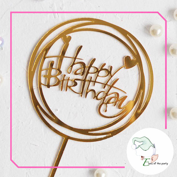 Acrylic Cake Topper : Happy Birthday