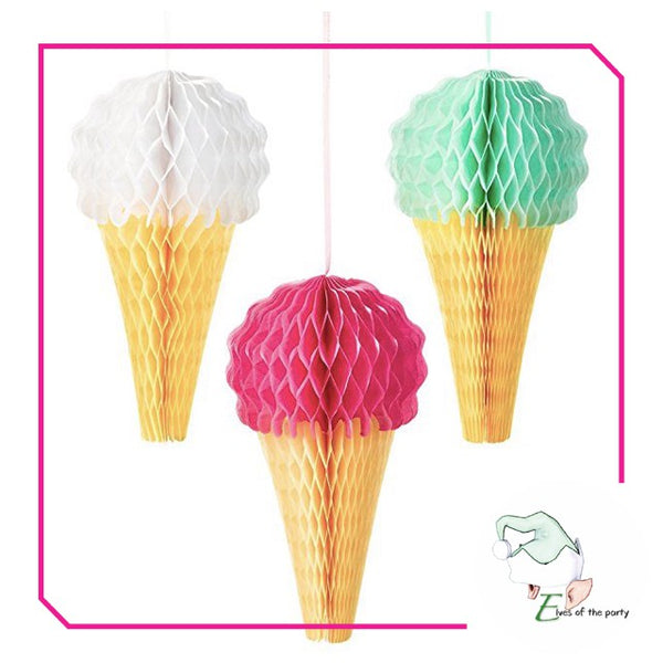 3D Paper Lantern : Ice Cream Honeycomb