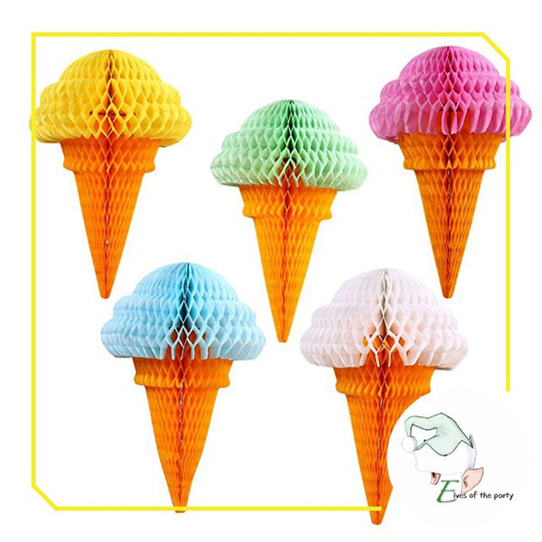 3D Paper Lantern : Ice Cream Honeycomb