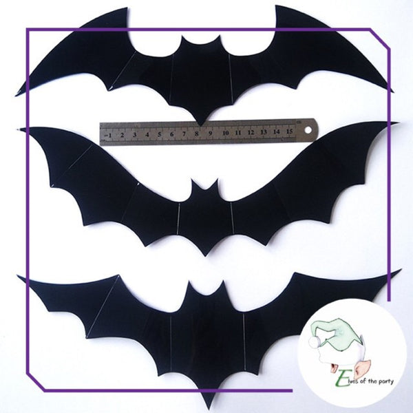 Halloween Decor: 3D Bat Sticker (Pack of 12)