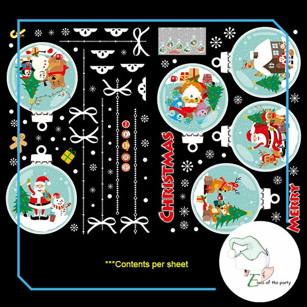 Decal Stickers : Christmas Snow Globes