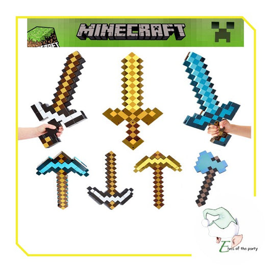 Minecraft Diamond Foam Swords, Pickaxes, Axe, Torch, Ore