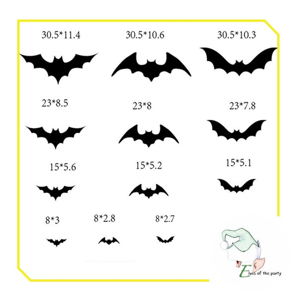 Halloween Decor: 3D Bat Sticker (Pack of 12)