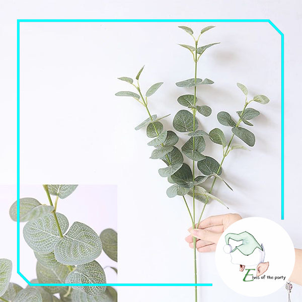 Artificial Flowers : Eucalyptus Leaves and Stem Branch