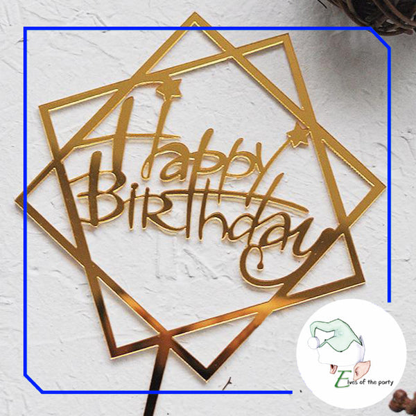 Acrylic Cake Topper : Happy Birthday