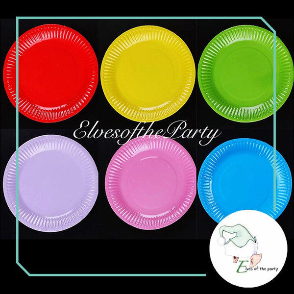 Partyware : 20pc Colored Paper Plates and Cups