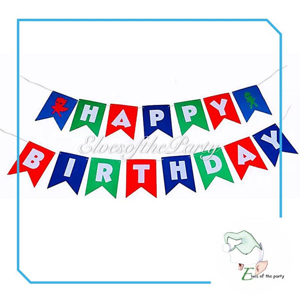 PJ Masks Balloons / Happy Birthday Banner