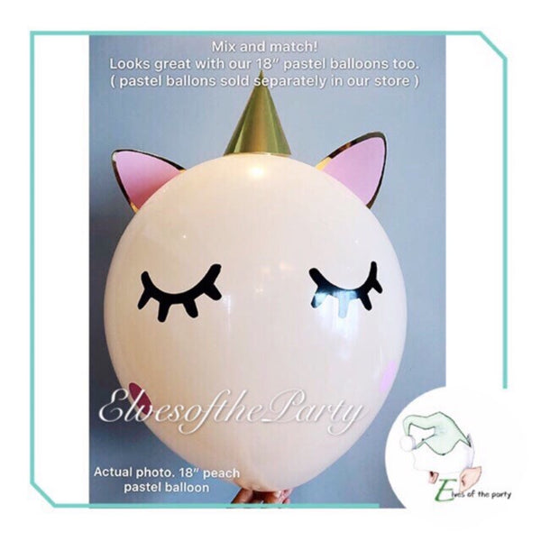 Clear Transparent Balloon with Pig / Unicorn Balloon Sticker