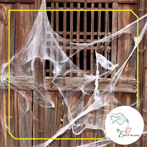 Halloween Decor: Stretchable Spider Cobweb