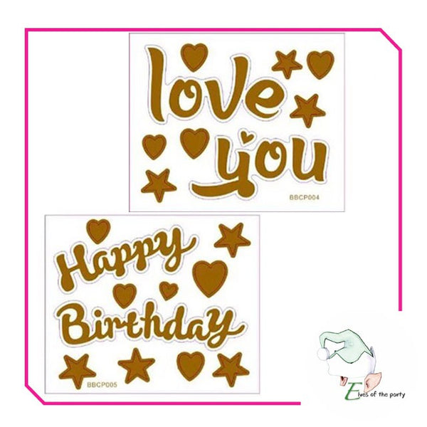 Clear Transparent Balloon with Happy Birthday / Love You Sticker