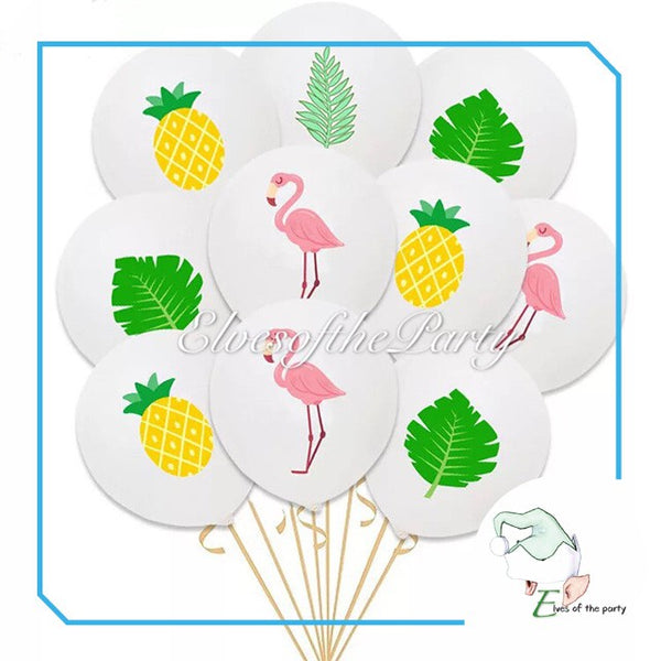 Pink Flamingo and Pineapple Hawaiian Tropical Balloons