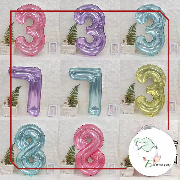 32” Number Balloons: Crystal Jelly