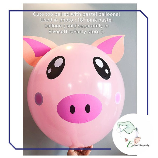 Clear Transparent Balloon with Pig / Unicorn Balloon Sticker