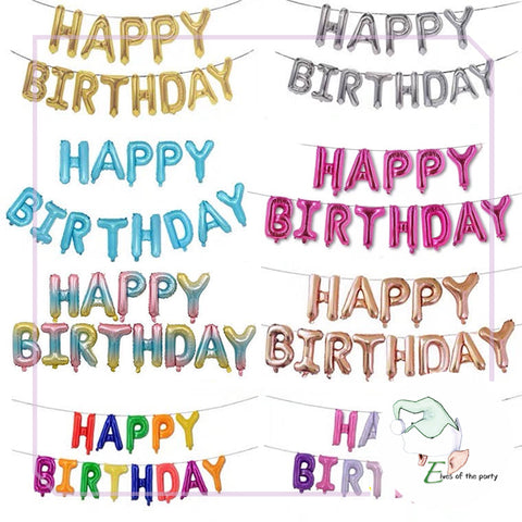 Happy Birthday Foil Balloon Banner