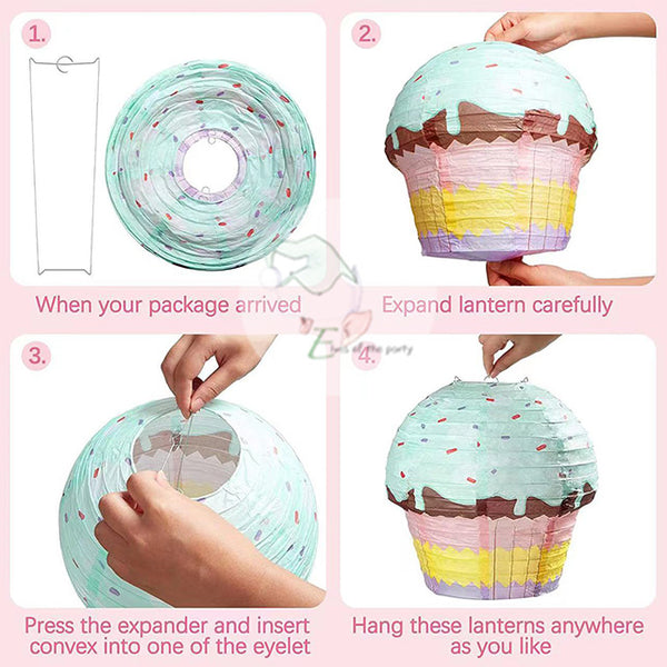 3D Paper Lantern : Cupcake