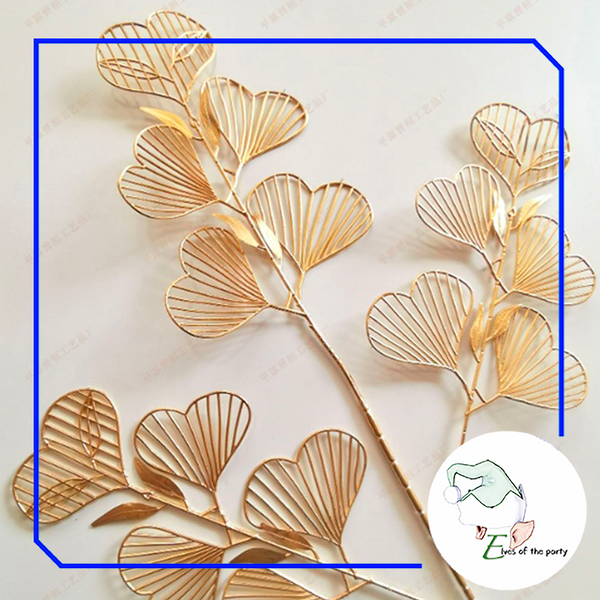 Artificial Leaves : Gold Holly Gingko Biloba Eucalyptus Leaf